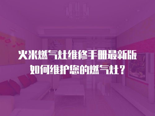 火米燃?xì)庠罹S修手冊最新版如何維護(hù)您的燃?xì)庠睿? class=