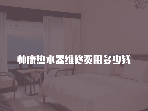 帥康熱水器維修費用多少錢