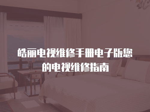 皓麗電視維修手冊電子版您的電視維修指南