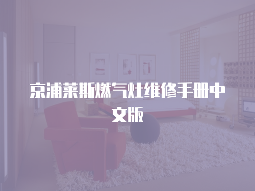 京浦萊斯燃氣灶維修手冊中文版