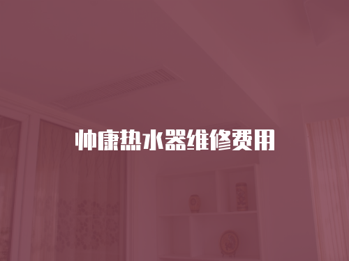 帥康熱水器維修費用