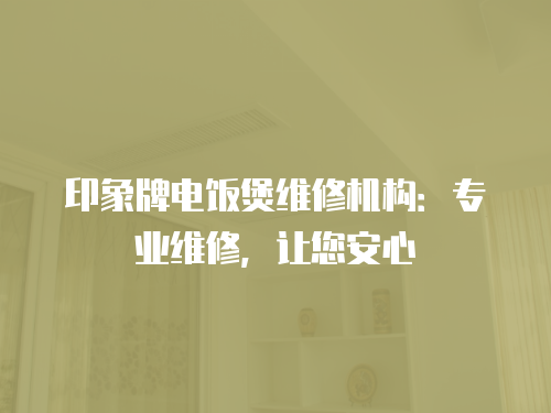 印象牌電飯煲維修機構(gòu)：專業(yè)維修，讓您安心