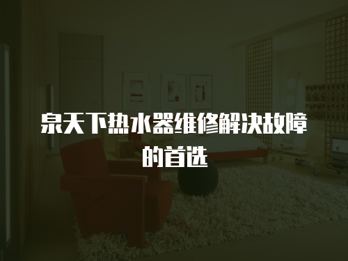 泉天下熱水器維修解決故障的首選
