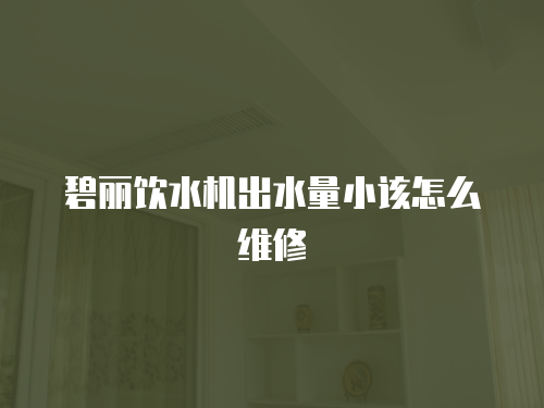 碧麗飲水機出水量小該怎么維修