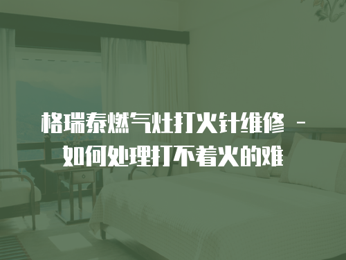 格瑞泰燃?xì)庠畲蚧疳樉S修 - 如何處理打不著火的難