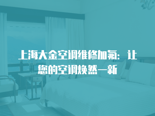 上海大金空調維修加氟：讓您的空調煥然一新