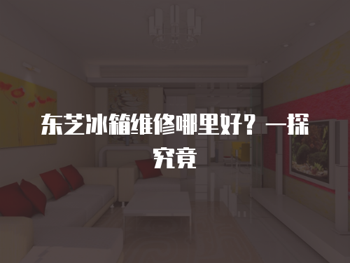 東芝冰箱維修哪里好？一探究竟