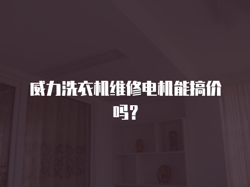 威力洗衣機(jī)維修電機(jī)能搞價(jià)嗎？