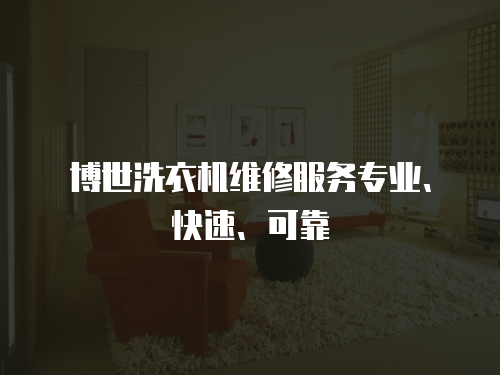 博世洗衣機維修服務專業、快速、可靠