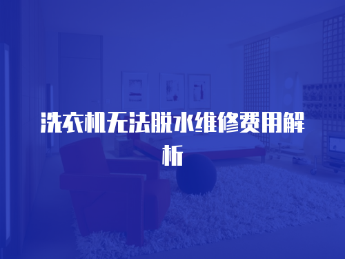 洗衣機(jī)無(wú)法脫水維修費(fèi)用解析