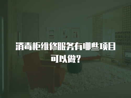 消毒柜維修服務(wù)有哪些項目可以做？