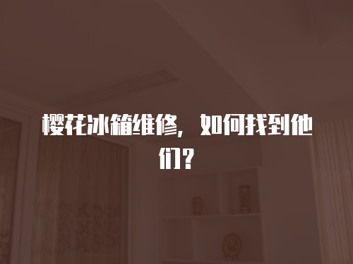 櫻花冰箱維修，如何找到他們？
