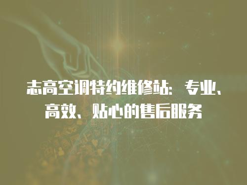 志高空調特約維修站：專業、高效、貼心的售后服務