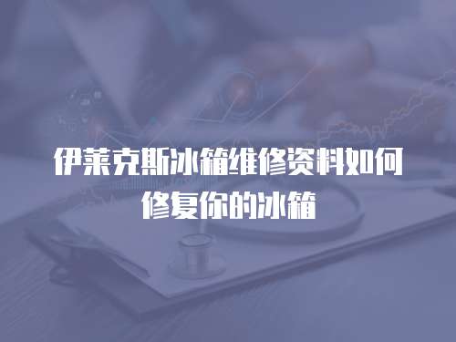 伊萊克斯冰箱維修資料如何修復你的冰箱
