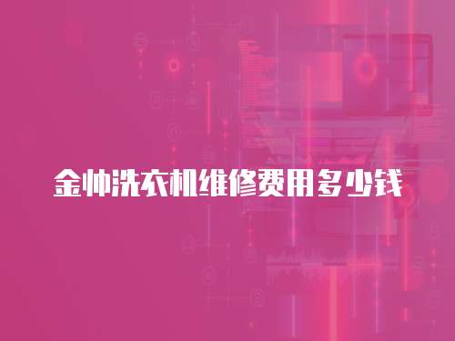 金帥洗衣機維修費用多少錢