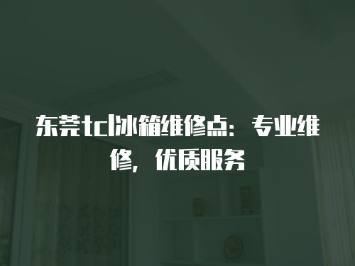 東莞tcl冰箱維修點：專業維修，優質服務