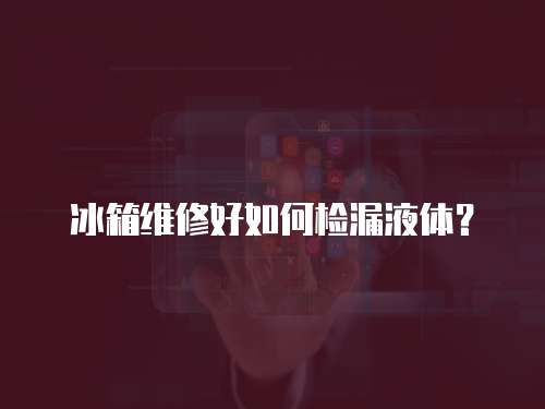 冰箱維修好如何檢漏液體？