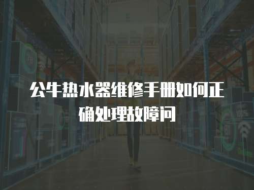 公牛熱水器維修手冊如何正確處理故障問