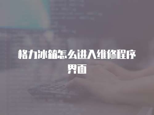 格力冰箱怎么進(jìn)入維修程序界面