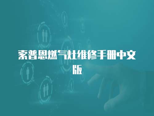 索普恩燃氣灶維修手冊中文版