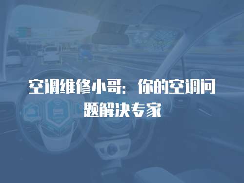 空調(diào)維修小哥：你的空調(diào)問題解決專家