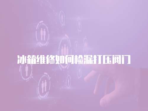 冰箱維修如何檢漏打壓閥門
