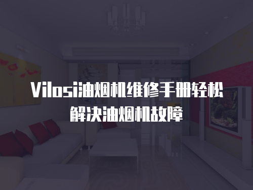 Vilosi油煙機(jī)維修手冊輕松解決油煙機(jī)故障