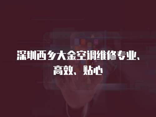 深圳西鄉(xiāng)大金空調(diào)維修專業(yè)、高效、貼心