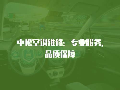 中松空調(diào)維修：專業(yè)服務(wù)，品質(zhì)保障