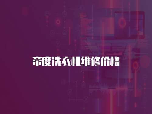 帝度洗衣機維修價格