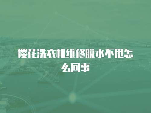 櫻花洗衣機維修脫水不甩怎么回事