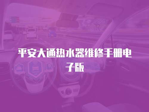 平安大通熱水器維修手冊電子版