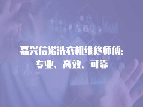 嘉興信諾洗衣機維修師傅：專業、高效、可靠