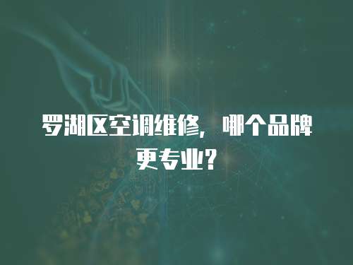 羅湖區空調維修，哪個品牌更專業？