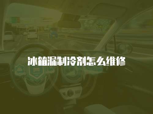 冰箱漏制冷劑怎么維修