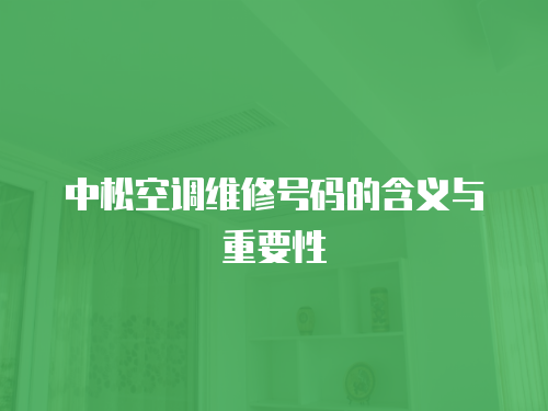 中松空調(diào)維修號碼的含義與重要性