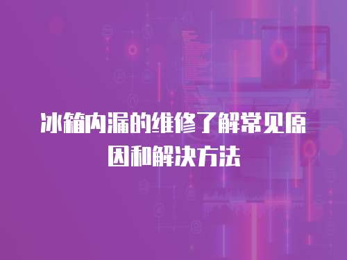 冰箱內漏的維修了解常見原因和解決方法