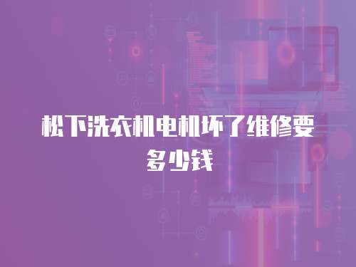 松下洗衣機(jī)電機(jī)壞了維修要多少錢