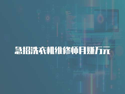 急招洗衣機(jī)維修師月賺萬元