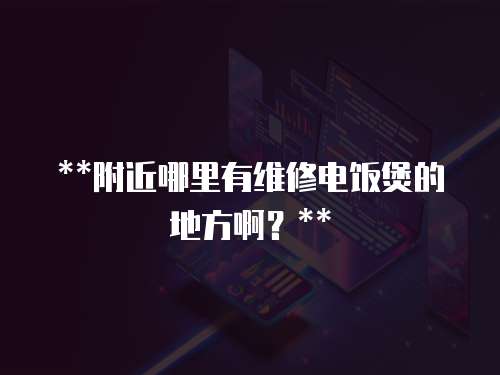 **附近哪里有維修電飯煲的地方?。?*
