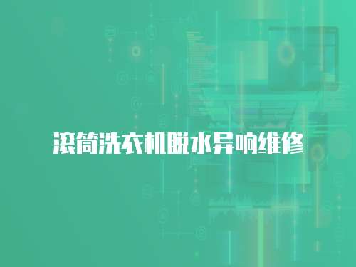 滾筒洗衣機脫水異響維修