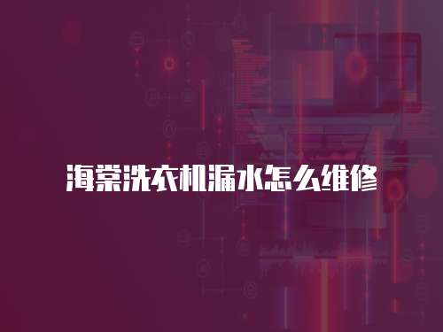 海棠洗衣機漏水怎么維修