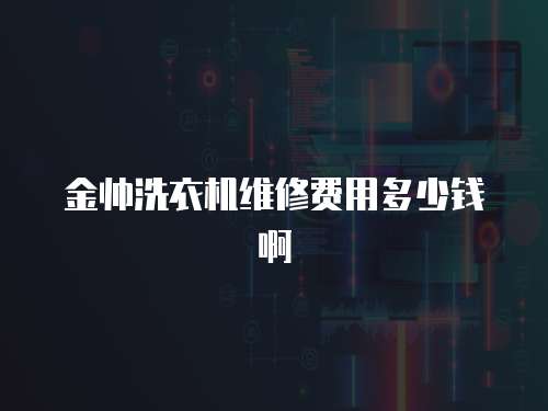 金帥洗衣機維修費用多少錢啊