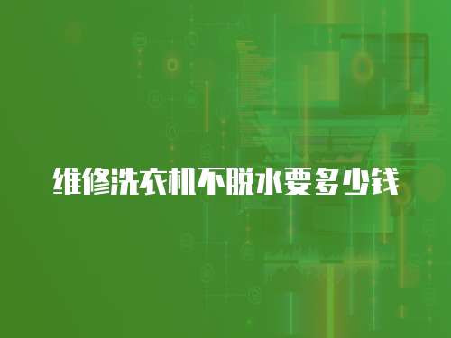維修洗衣機不脫水要多少錢