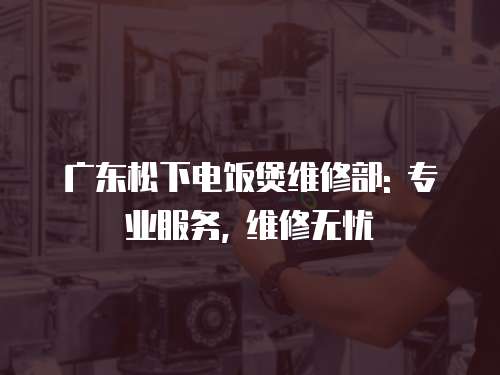 廣東松下電飯煲維修部: 專業服務, 維修無憂
