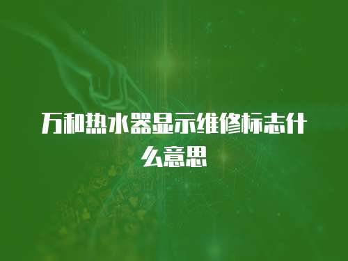 萬和熱水器顯示維修標志什么意思