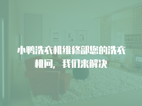 小鴨洗衣機維修部您的洗衣機問，我們來解決