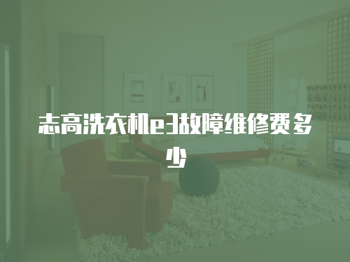 志高洗衣機e3故障維修費多少