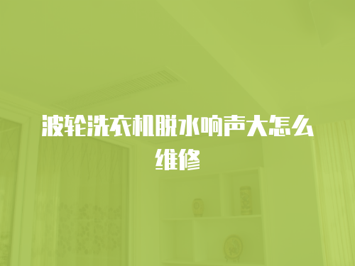 波輪洗衣機(jī)脫水響聲大怎么維修