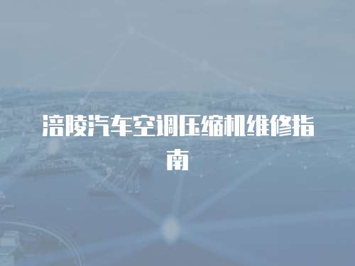 涪陵汽車空調(diào)壓縮機(jī)維修指南